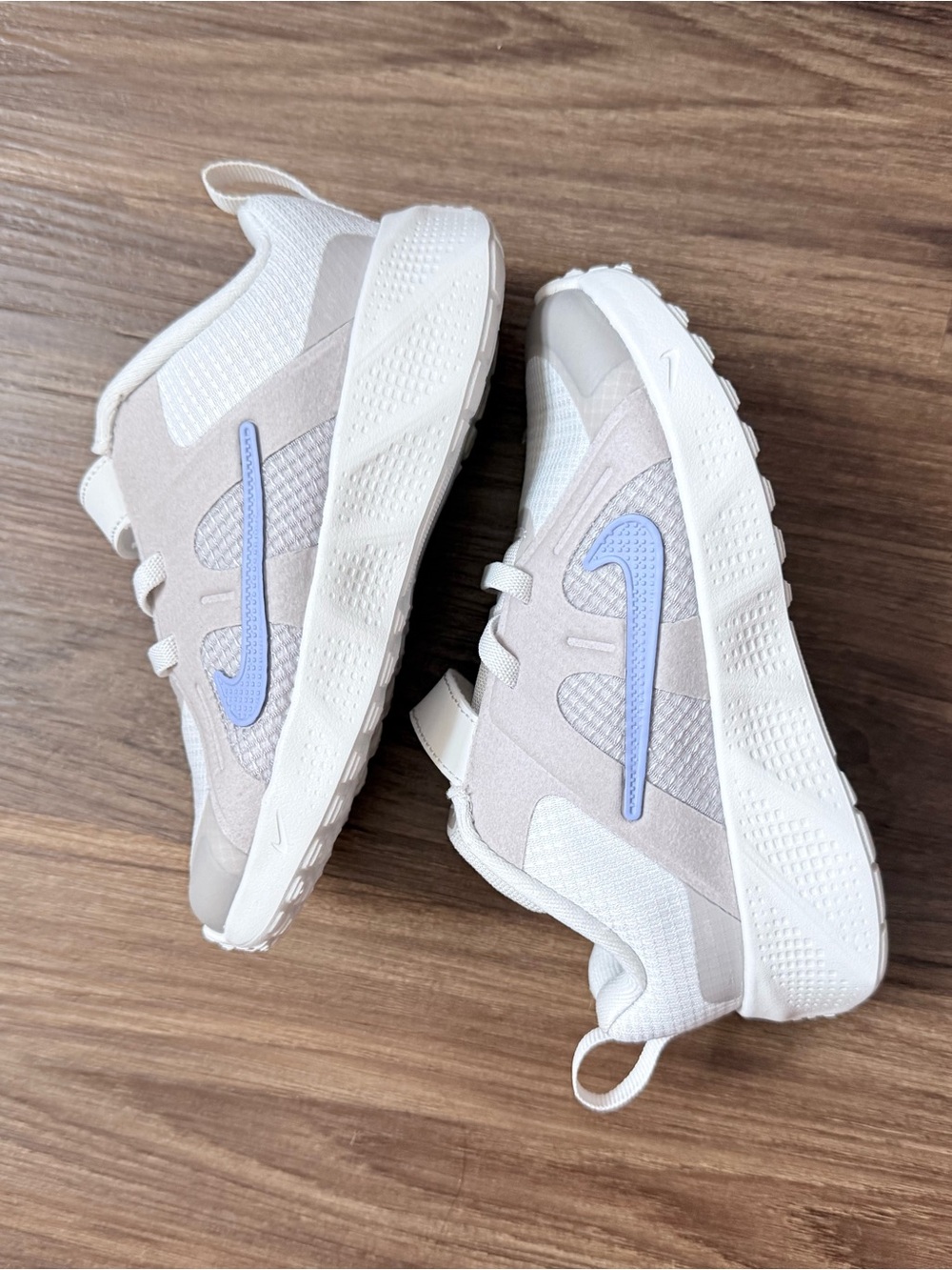 New Nike Metro Tek Kids Sneakers Grey White with Blue logo- Toddler Size 10C